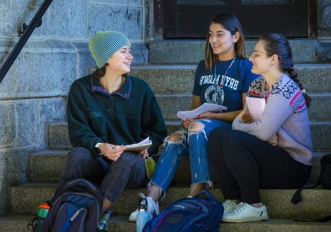 students sitting on steps at merion hall